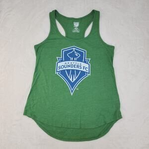 Seattle Sounders FC Tank Top Womens Medium Green Blue Racerback Graphic MLS